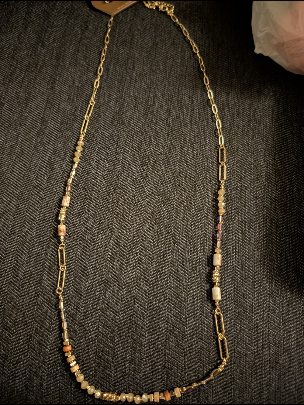 Gold-Tone Beaded Women's Necklace - Multicolor Accents